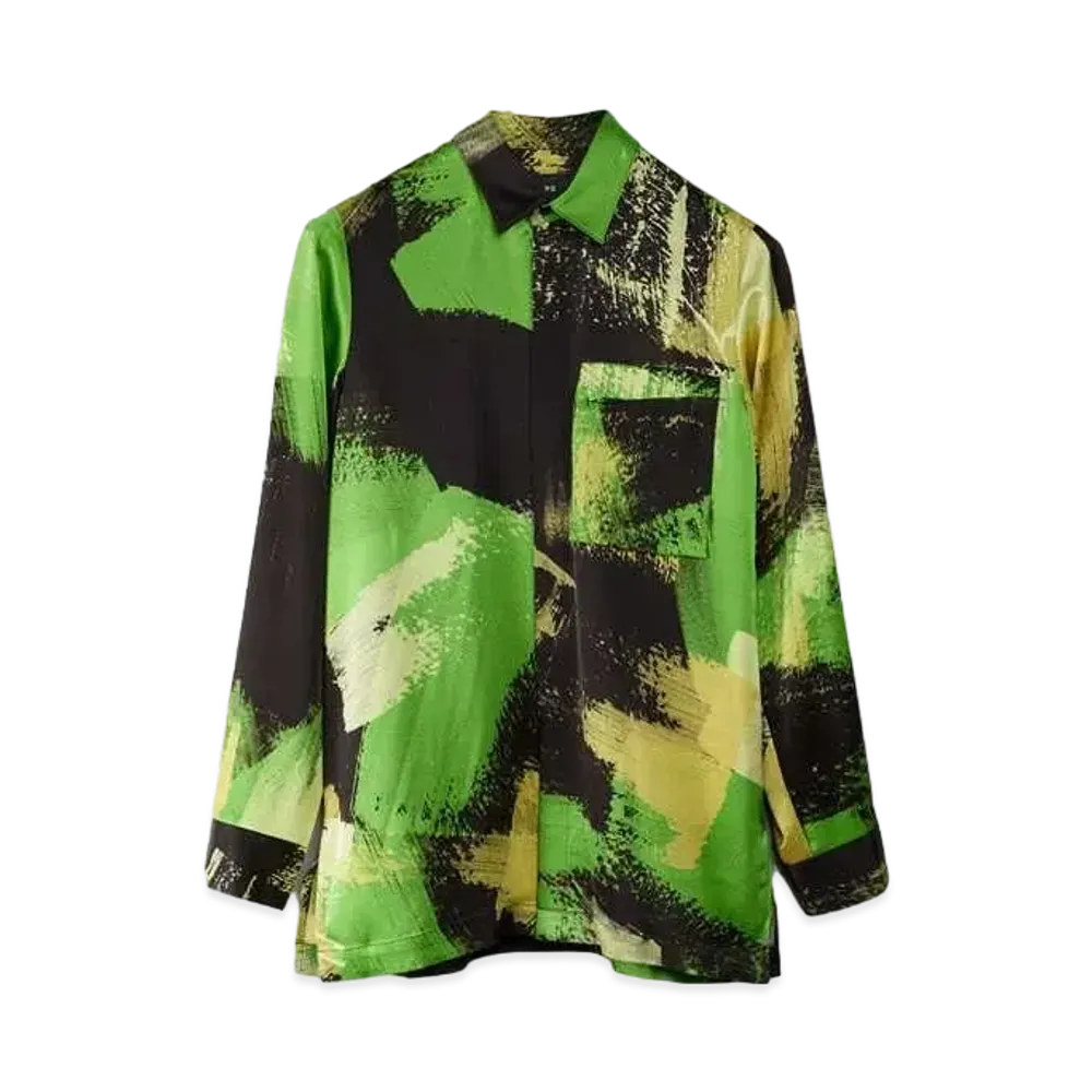 Y-3 Tech Silk Shirt "Black/Green"
