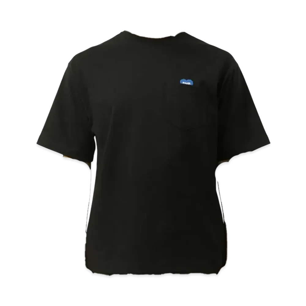 POLeR Fluffy Heart Relaxed Fit Pocket Crew Neck SS Tee "Black"