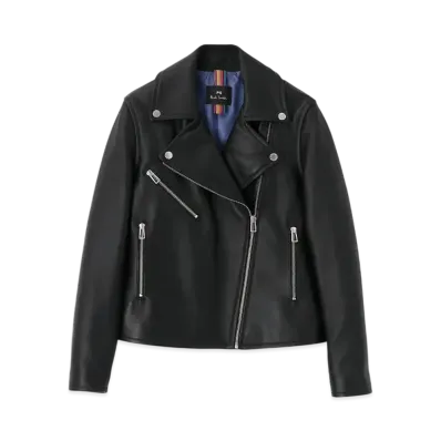 Paul Smith Women's Lamb Leather Rider Jacket "Black"