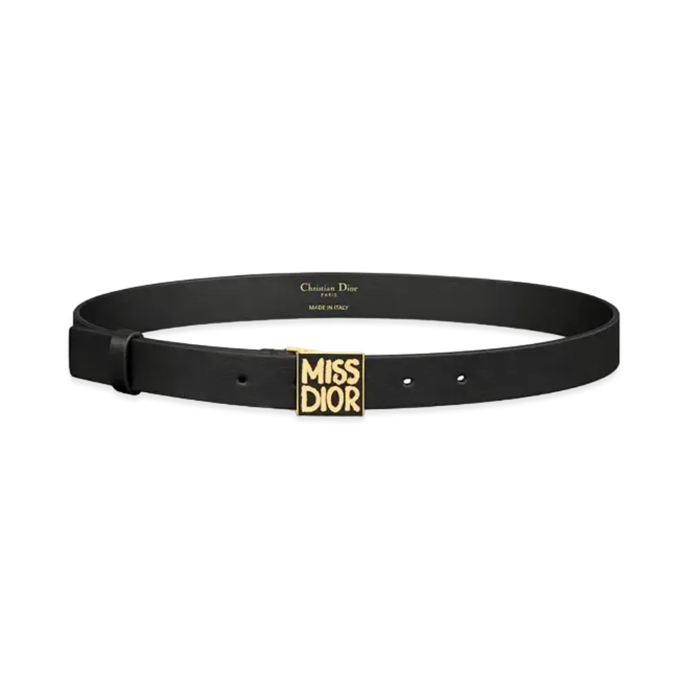 Dior Miss Dior Graffiti Belt Smooth Calfskin 25mm "Black"