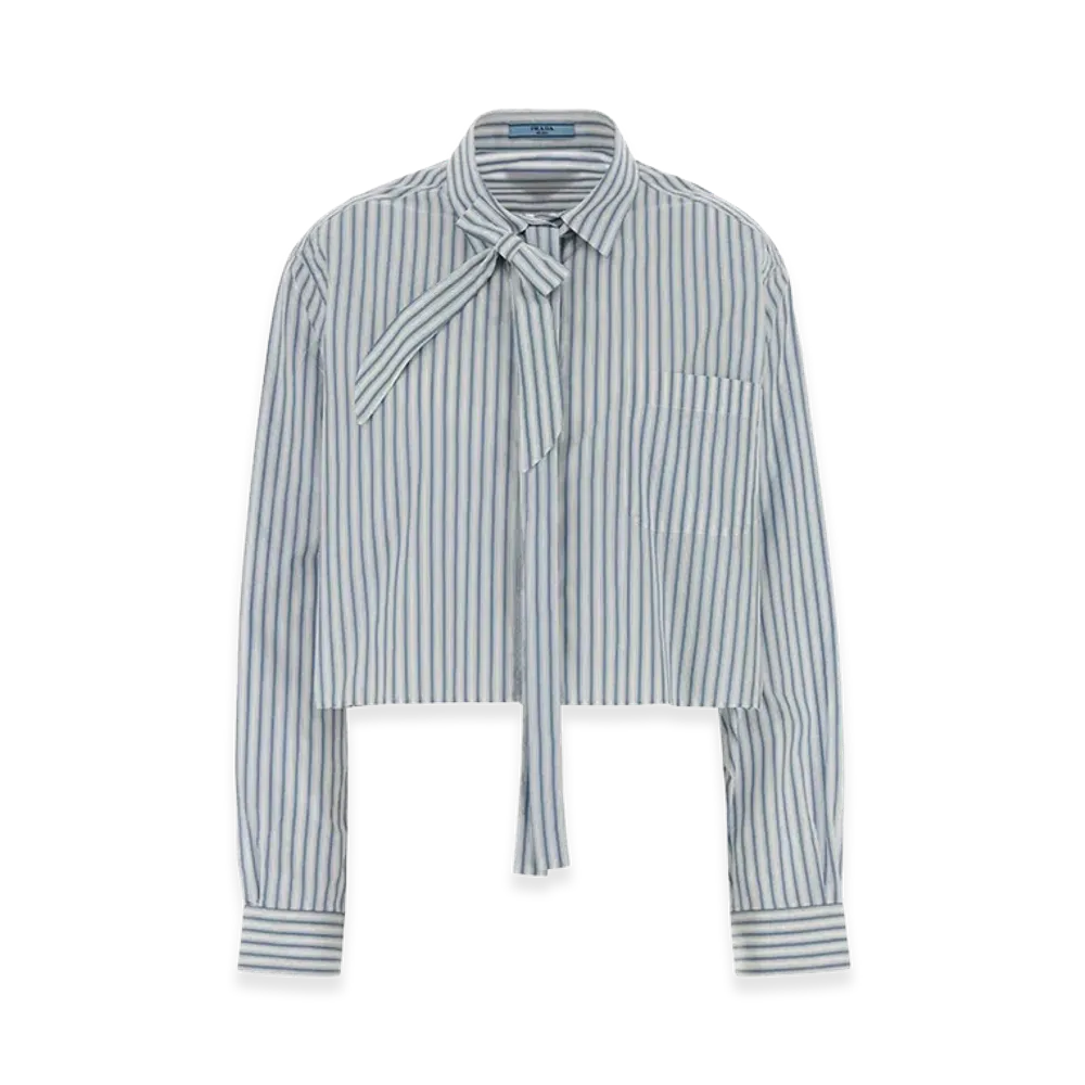 PRADA Women's Embroidepoplin Shirt "Lightblue"