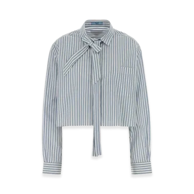 PRADA Women's Embroidepoplin Shirt "Lightblue"