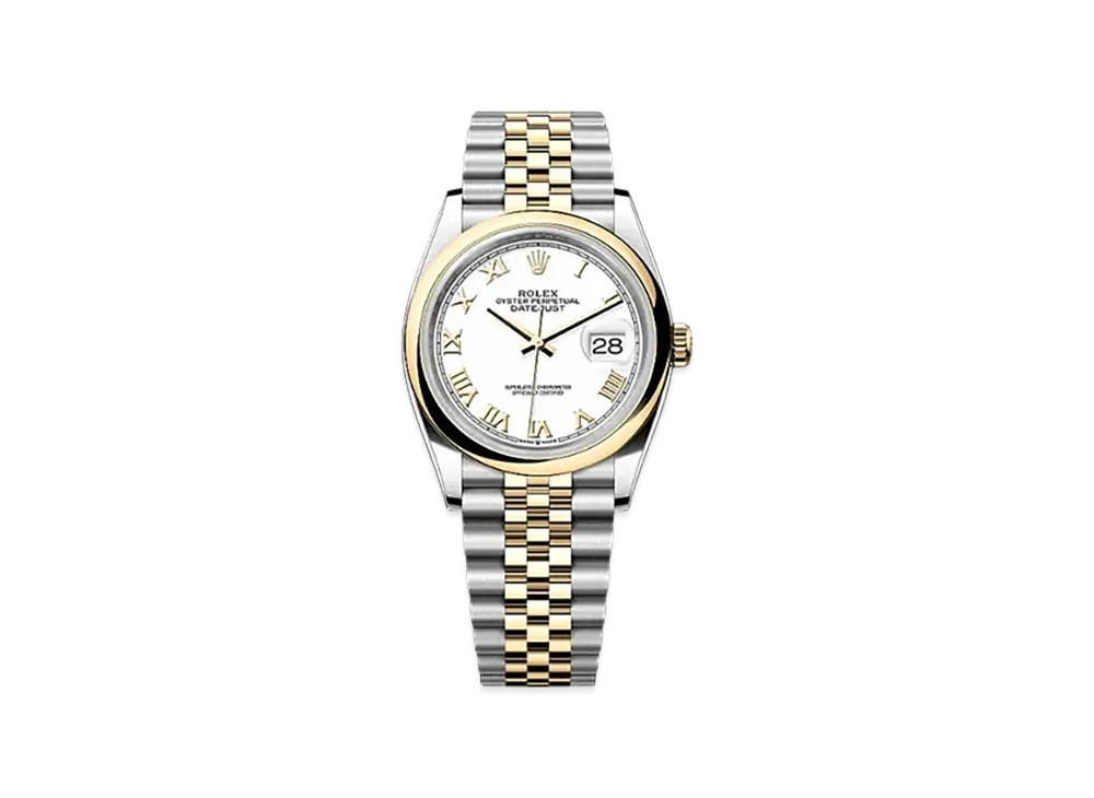 ROLEX Datejust 36 Oystersteel & Yellow Gold "White"