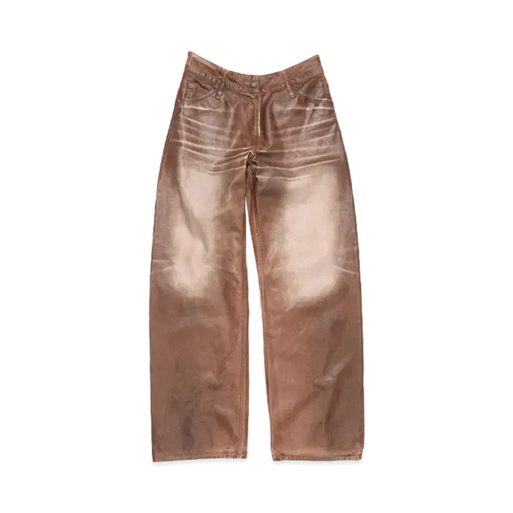 Acne Studios Relaxed Fit Waxed Jeans "Caramel/White"