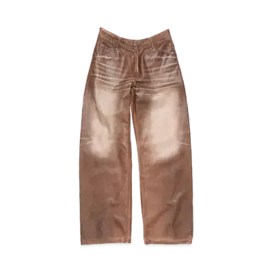 Acne Studios Relaxed Fit Waxed Jeans "Caramel/White"