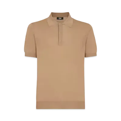 FENDI Men's Wool Polo Shirt "Brown"