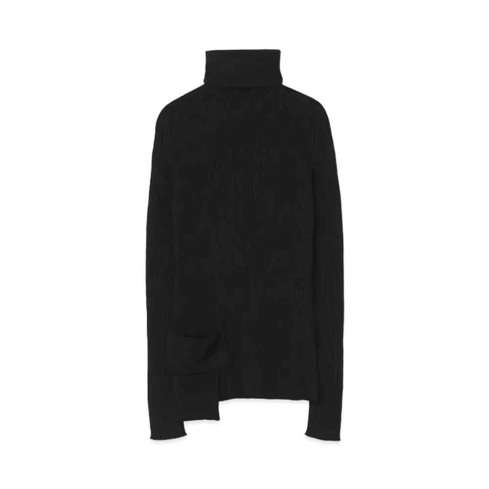Yohji Yamamoto 7G4 X 2 WG POCKET TURTLENECK "Black"