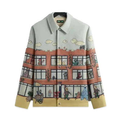 Kith x Sesame Street Lafayette St Tapestry Jacket "Powder"