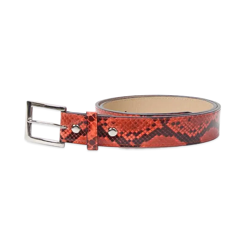WACKO MARIA Python Leather Belt "Orange"