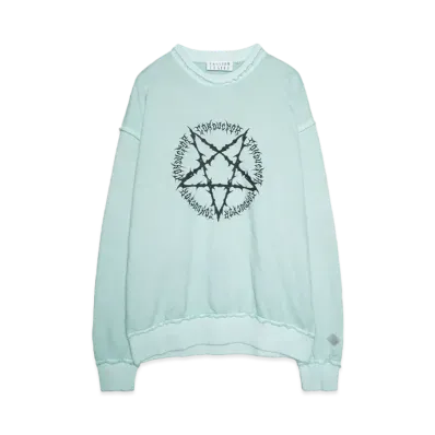 el conductorH PIGMENT DYE COTTON CREWNECK SWEATER 'PENTAGRAM "MINT"