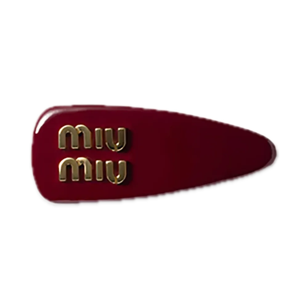 MIU MIU Patent Leather Hair Clip "Bordeaux"