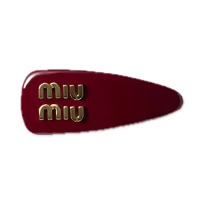 MIU MIU Patent Leather Hair Clip "Bordeaux"