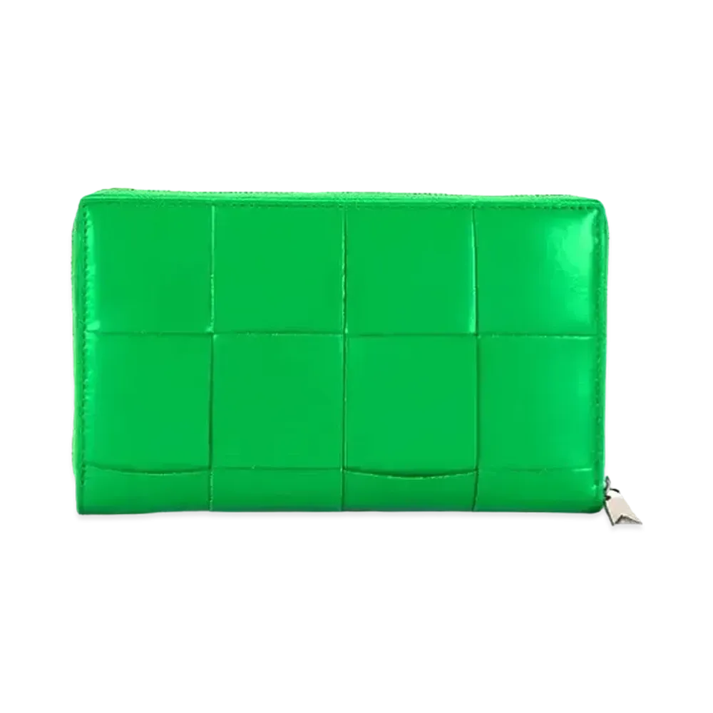 Bottega Veneta Casette Maxi Intrecciato Calfskin Bi-fold Zip Around Wallet "Prakeet"