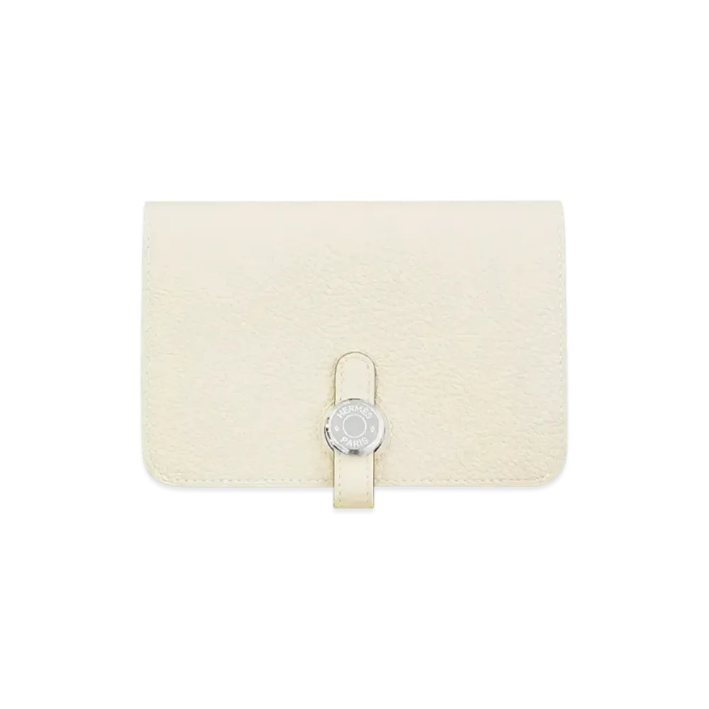 Hermes Dogon Compact Togo with Silver-Tone Hardware "Craie"