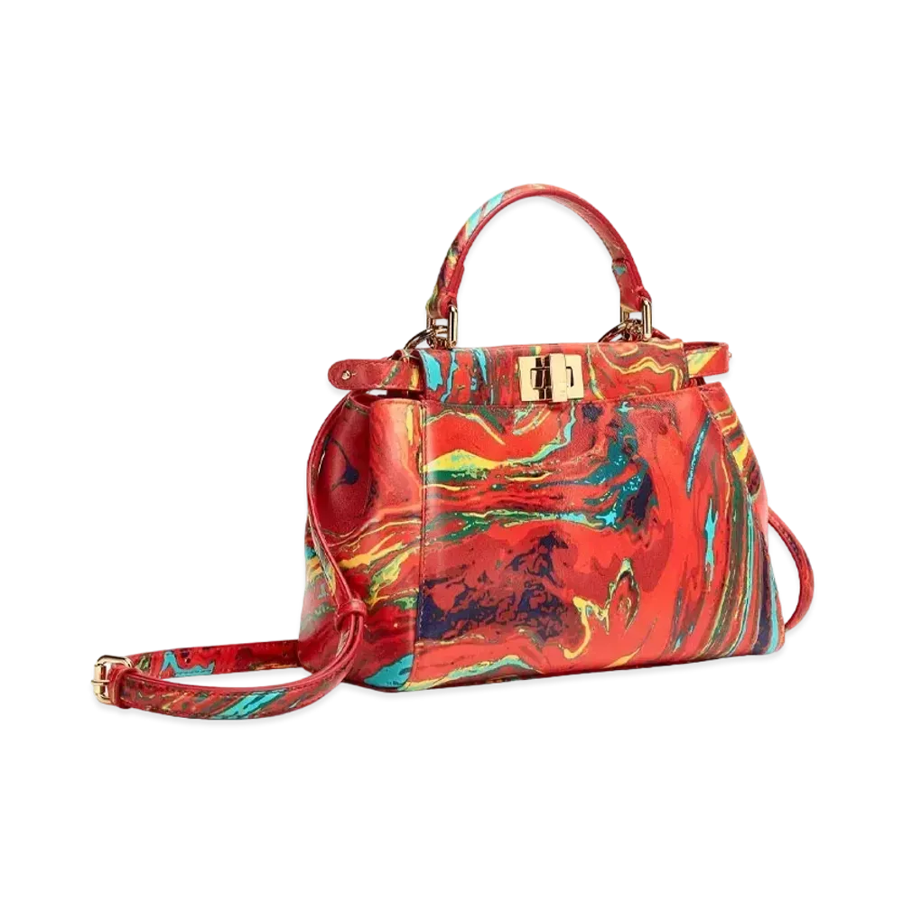 FENDI Peakabo Mini Marga Nappa Leather Bag "Red"