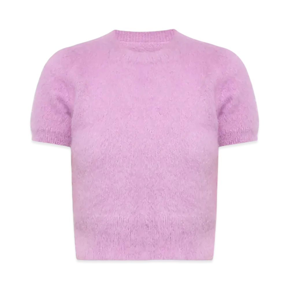 Maison Margiela Women's Short Sleeve Cropped Knit "Acid Lavander"