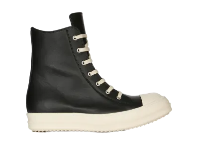 Rick Owens FW26 Tower Sneaks Full Grain Calf Leather "Black/Milk"