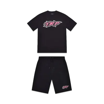 TRAPSTAR TRP Flame Short Set "Black/Pink"