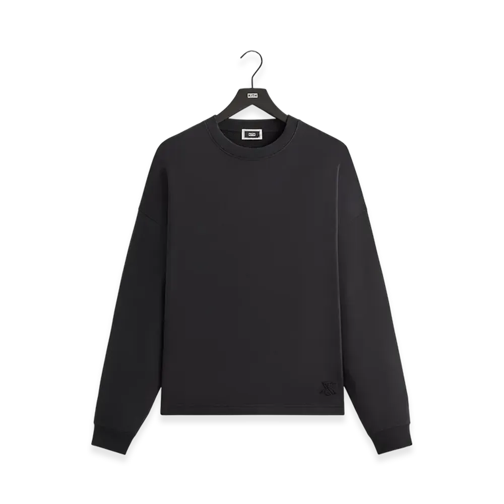 Kith Sueded French Terry Long Sleeve Lawson Tee "Black"