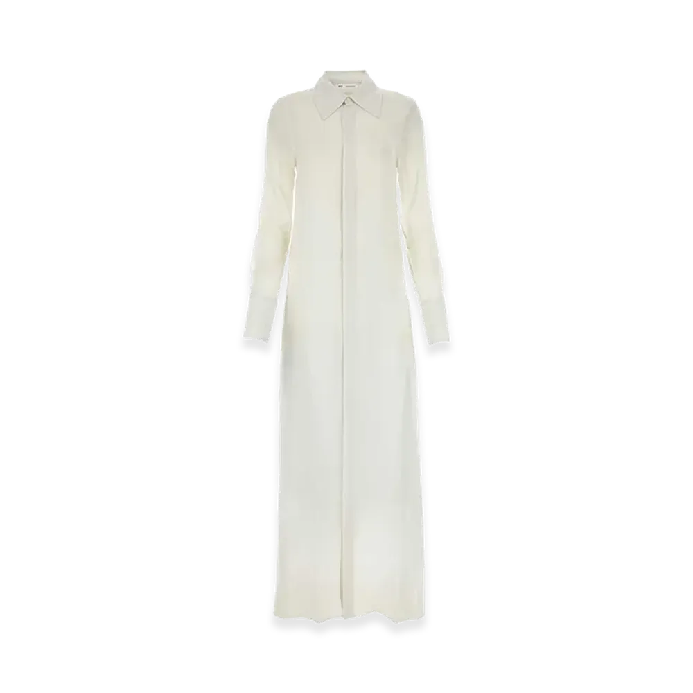 AMI PARIS Women's Crepe Shirt Dress "White"
