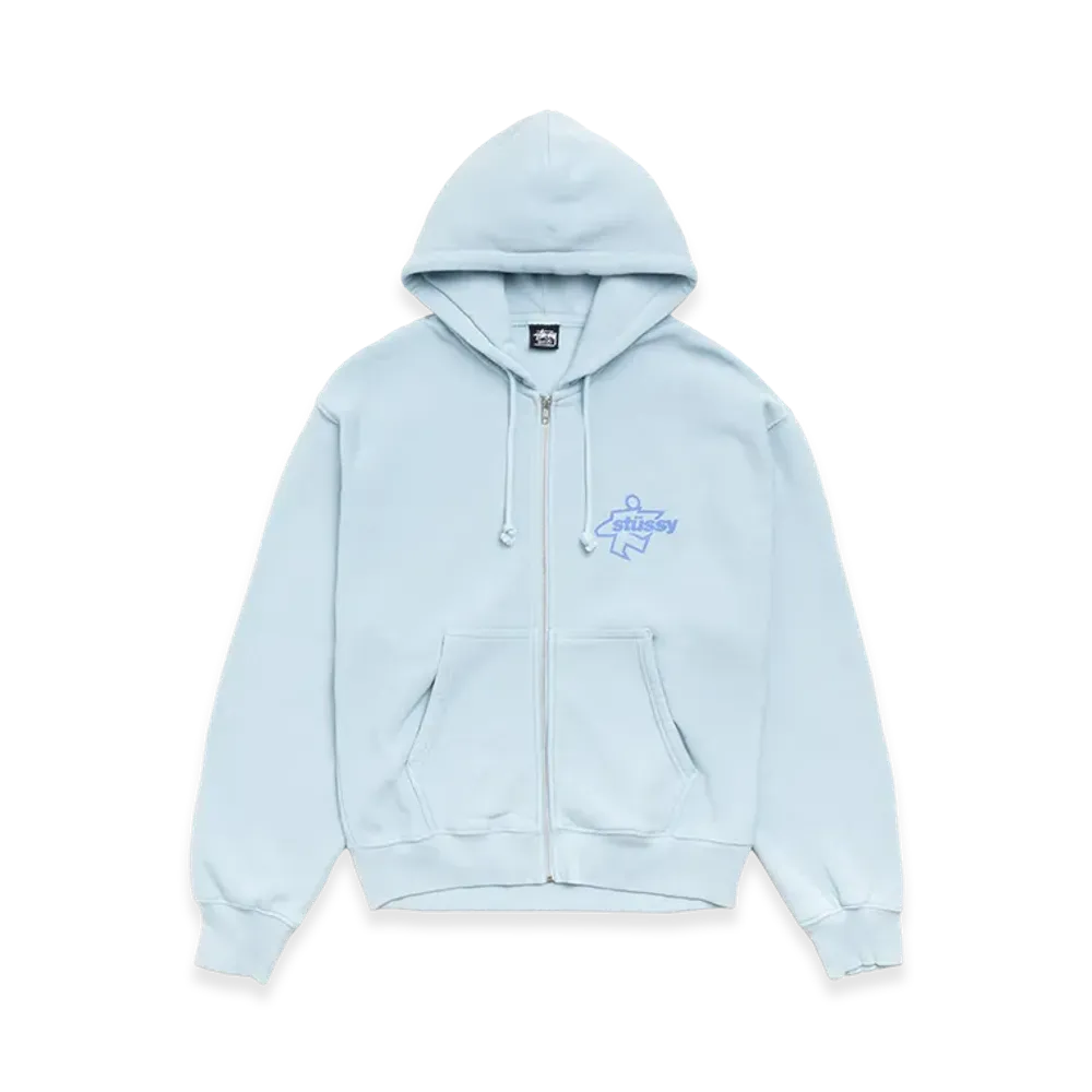 Stussy Surf Size Zip Hoodie "Sky Blue"