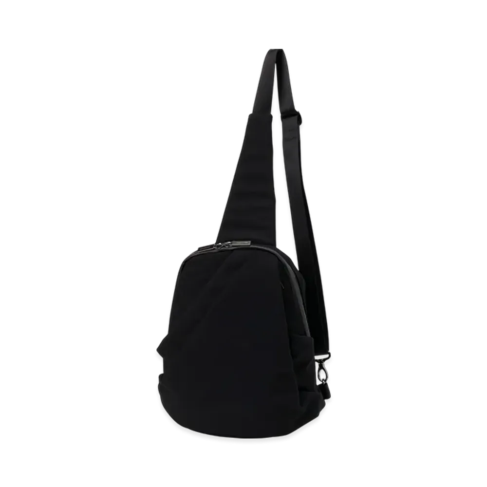 Yohji Yamamoto POUR HOMME Wool Gabardine/Nylon Tuck Sling Bag "Black"