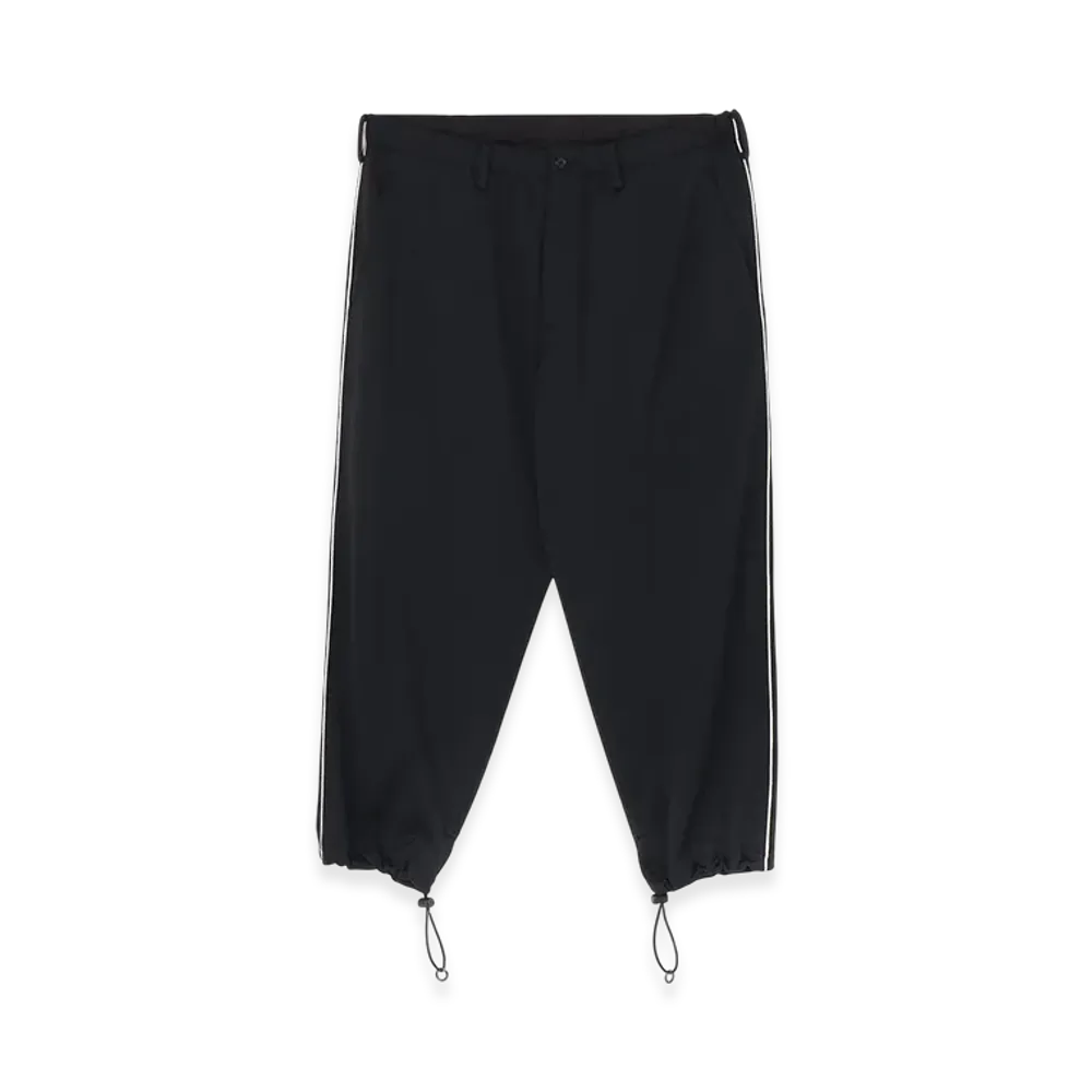 Ground Y Polyester Smooth Piping Wide Pants "Black"