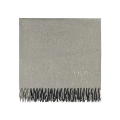 PRADA Two-Tone Cashmere Blend Blanket "Gray"