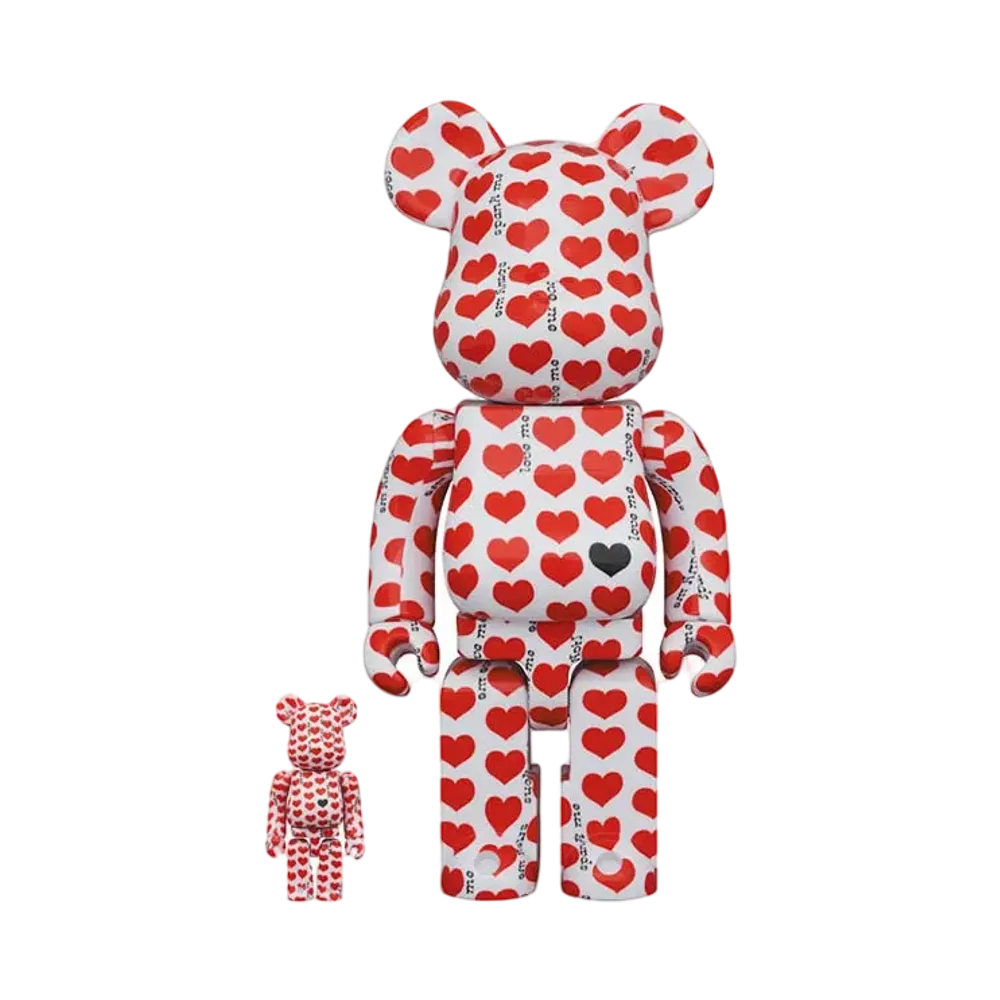 Bearbrick White Heart 100% & 400%
