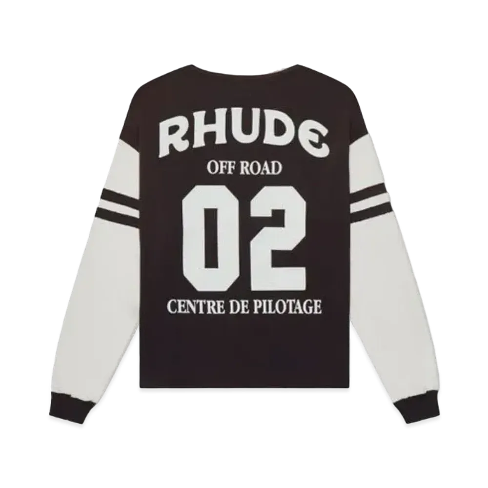 RHUDE Triple R Contrast LS Tee "Black"