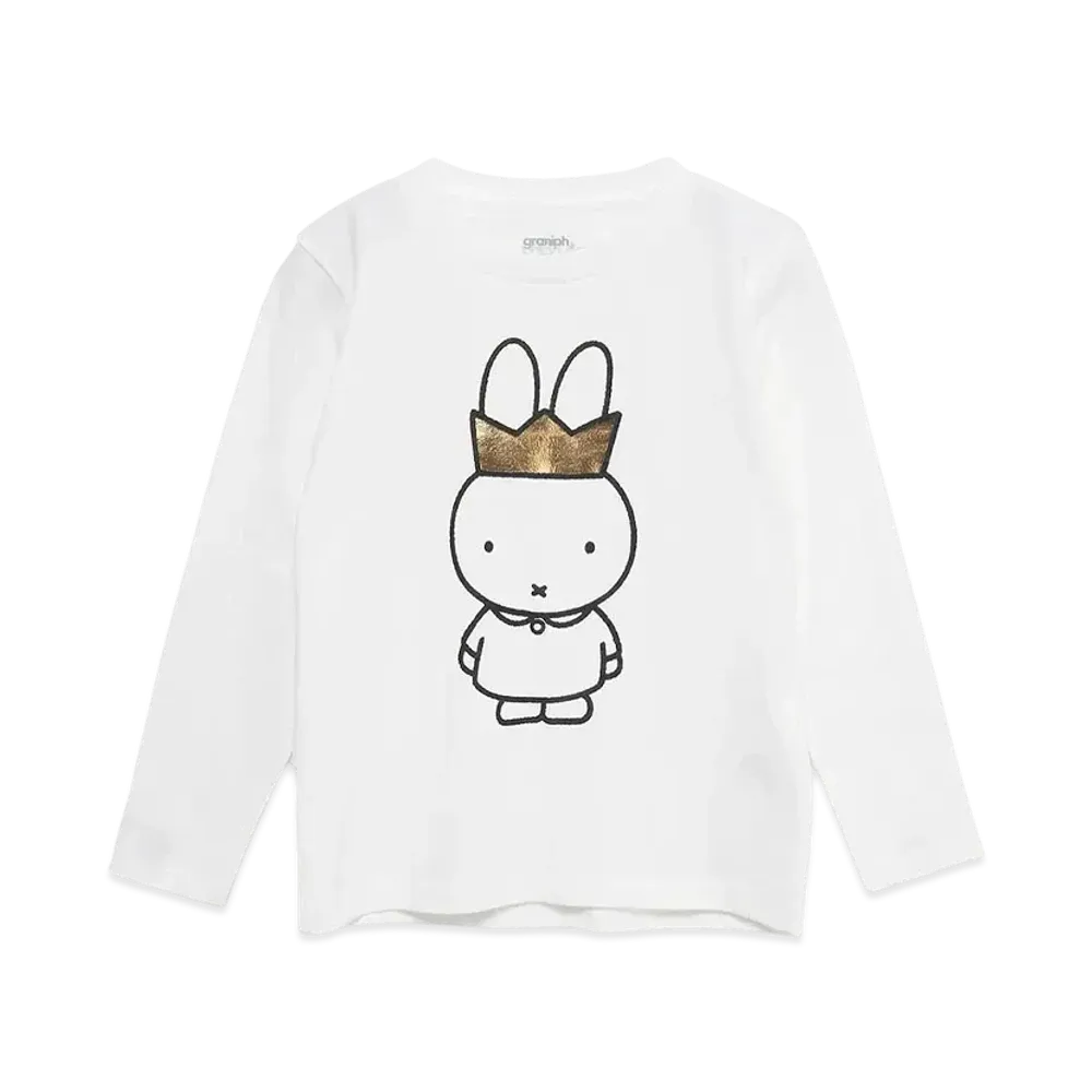 graniph x Miffy Crown Kids Long Sleeve T-Shirt "White"