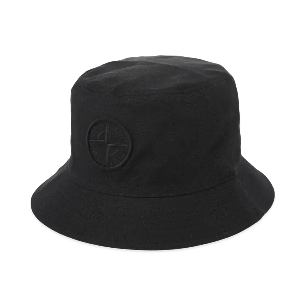 STONE ISLAND Logo Bucket Hat "Black"