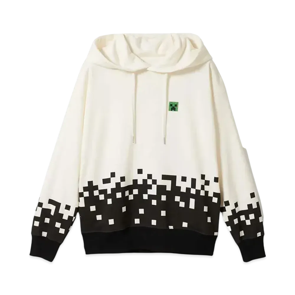 graniph x Minecraft Creeper Explosion Fleece Big Silhouette Parka "Off White"
