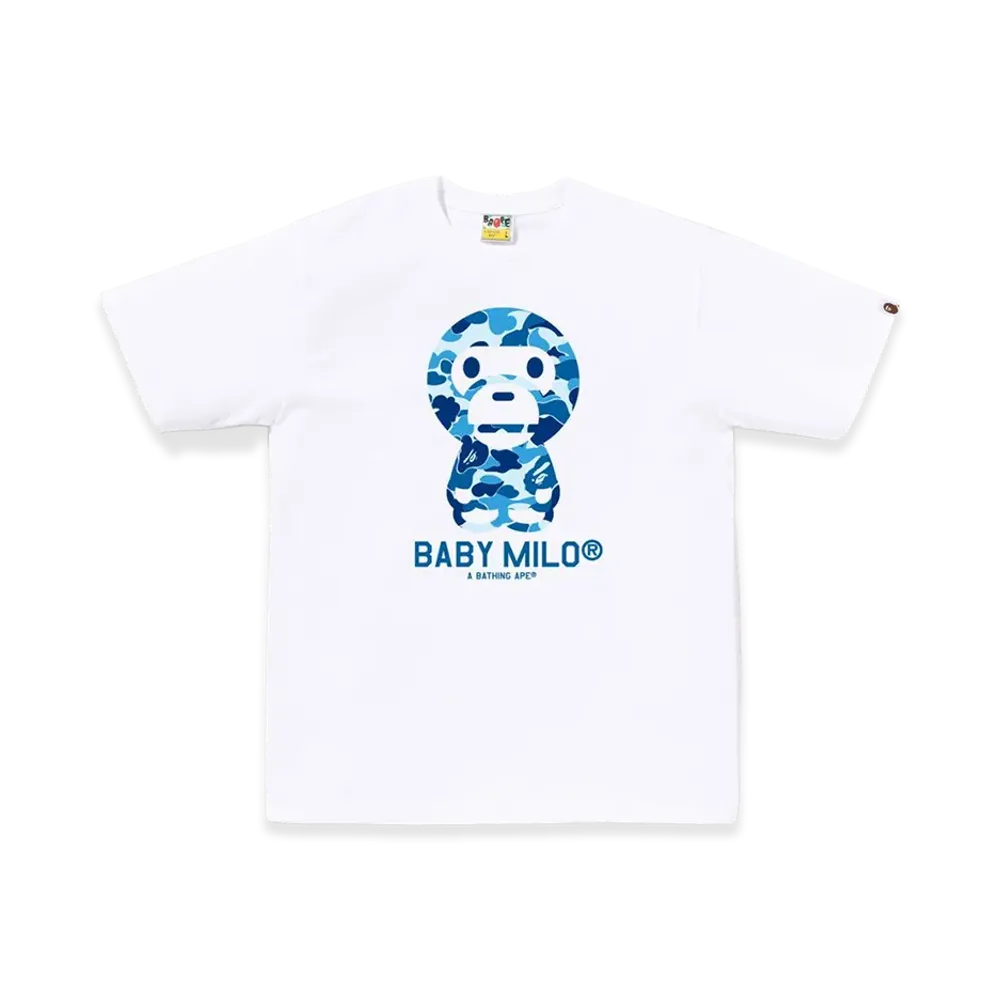 A BATHING APE ABC Camo Baby Milo Tee "White/Blue"