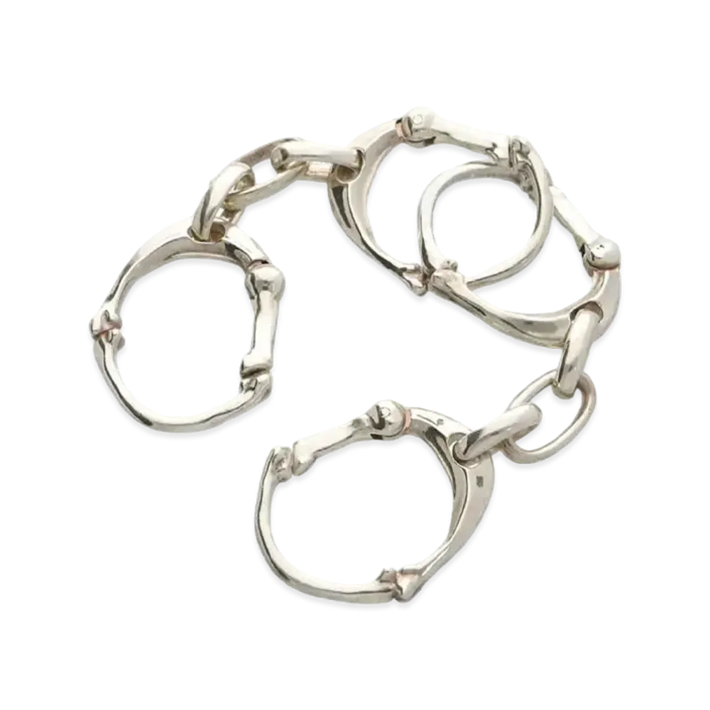 TAKAHIROMIYASHITATheSoloist. bone shaped carabiner bracelet.-L- "silver"