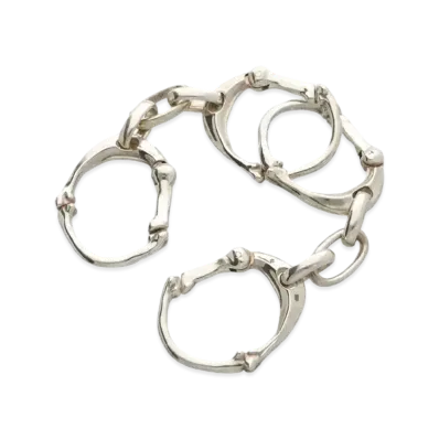 TAKAHIROMIYASHITATheSoloist. bone shaped carabiner bracelet.-L- "silver"
