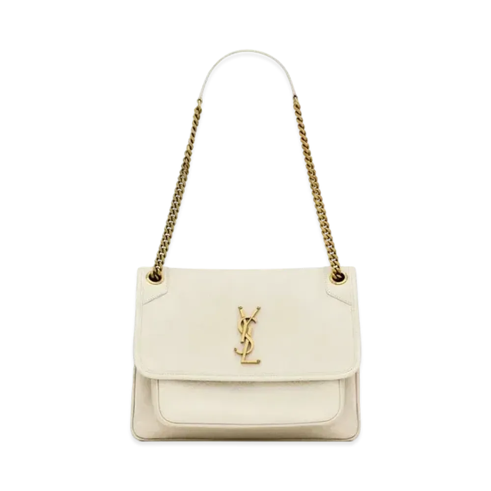 Saint Laurent Niki Medium in Grained Lambskin "Blanc Vintage"