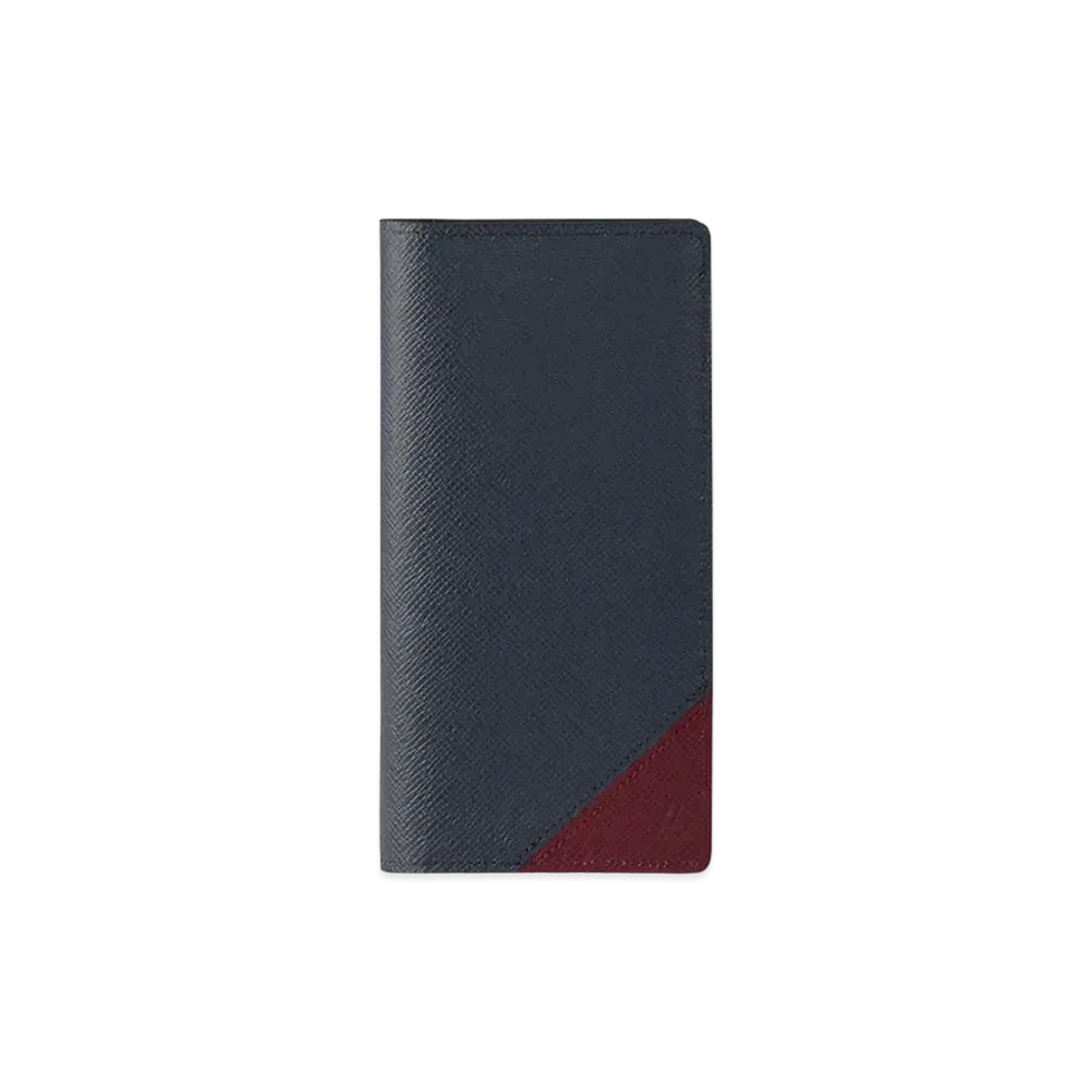 Louis Vuitton Brazza Wallet Taiga Leather "Bleu Minuit/Rouge Erable"