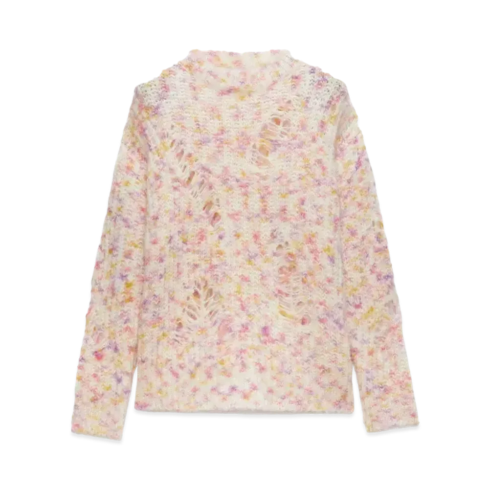 MSGM Cream Alpaca And Wool Sweater "Pink"