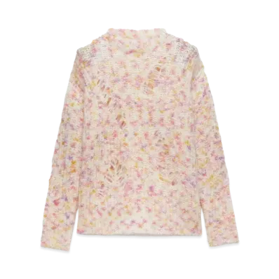 MSGM Cream Alpaca And Wool Sweater "Pink"