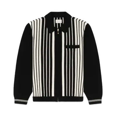 Aime Leon Dore Striped Polo Cardigan "Black"