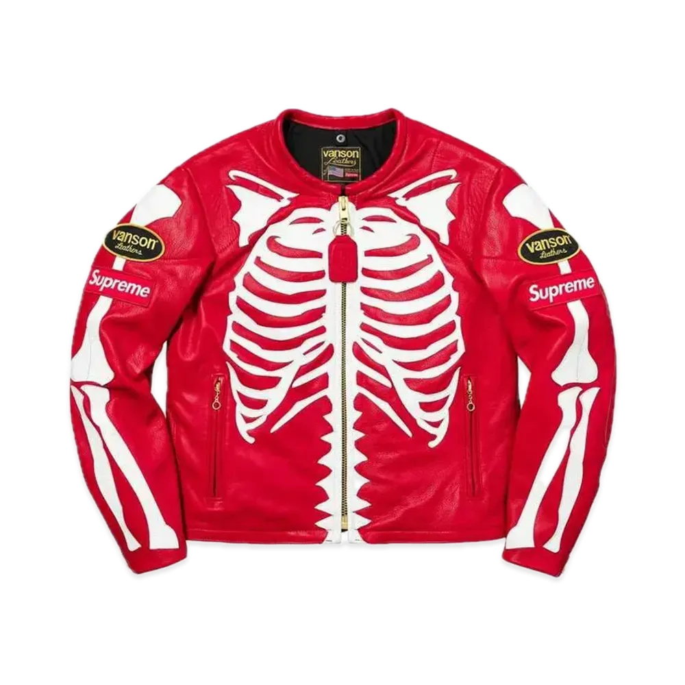 Supreme x Vanson Leather Bones Jacket "Red"