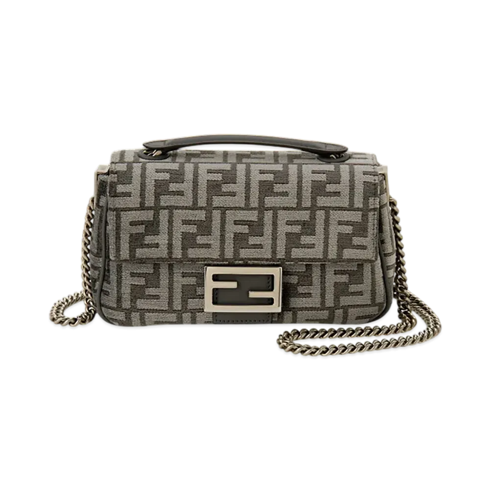 FENDI Baguette Chain Medium Shoulder Bag "Grey"