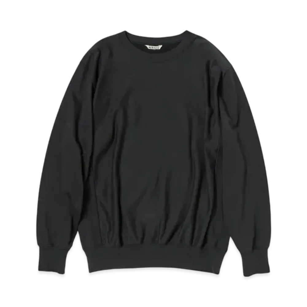 AURALEE Elastic High Gauge Sweat P/O "Black"