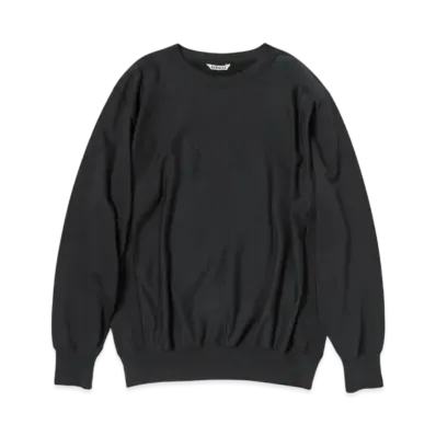 AURALEE Elastic High Gauge Sweat P/O "Black"
