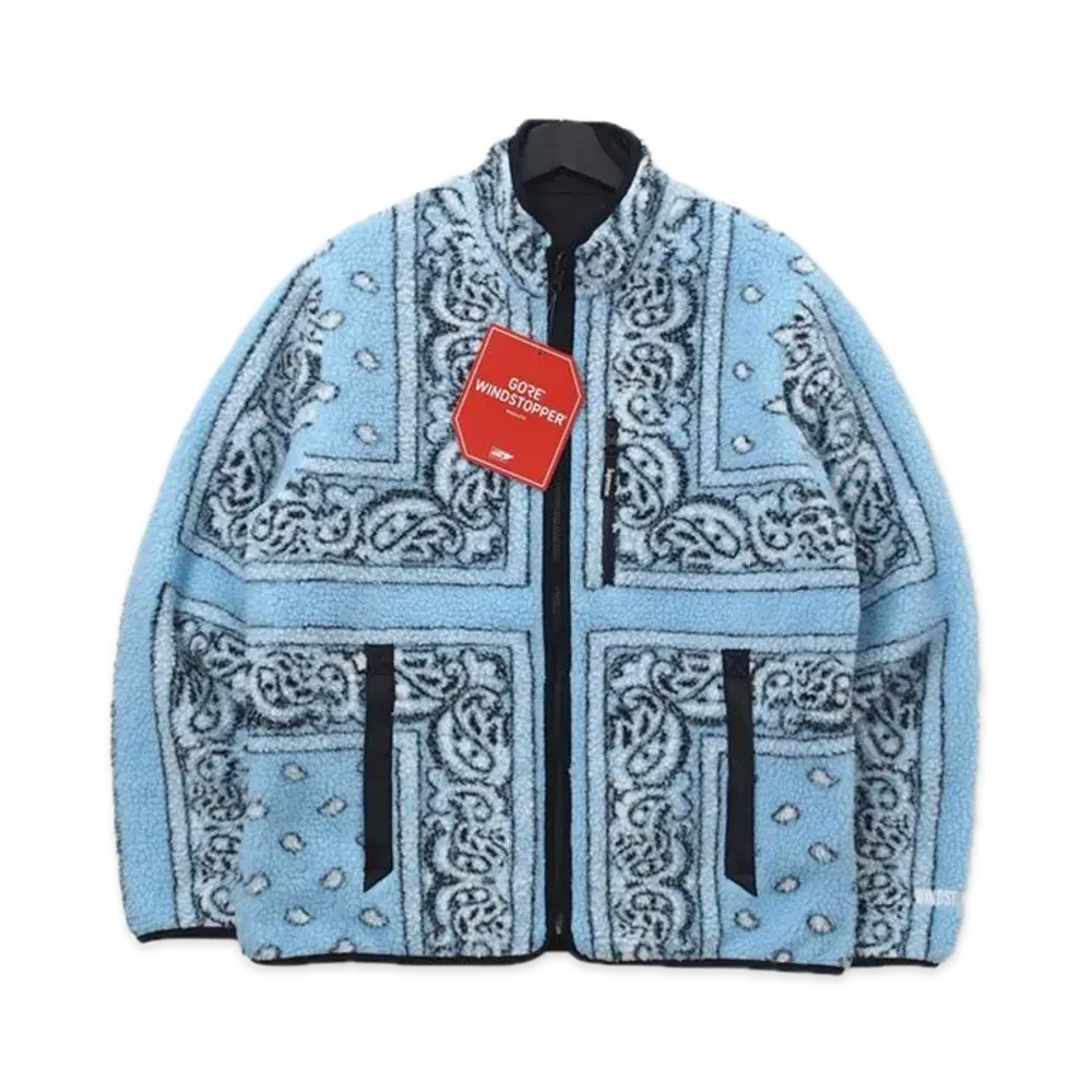 Supreme Reversible Bandana Fleece Jacket "Blue"