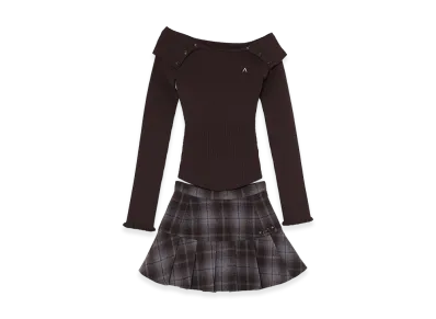ANDMARY Women's Candice Check Set Up "Brown"