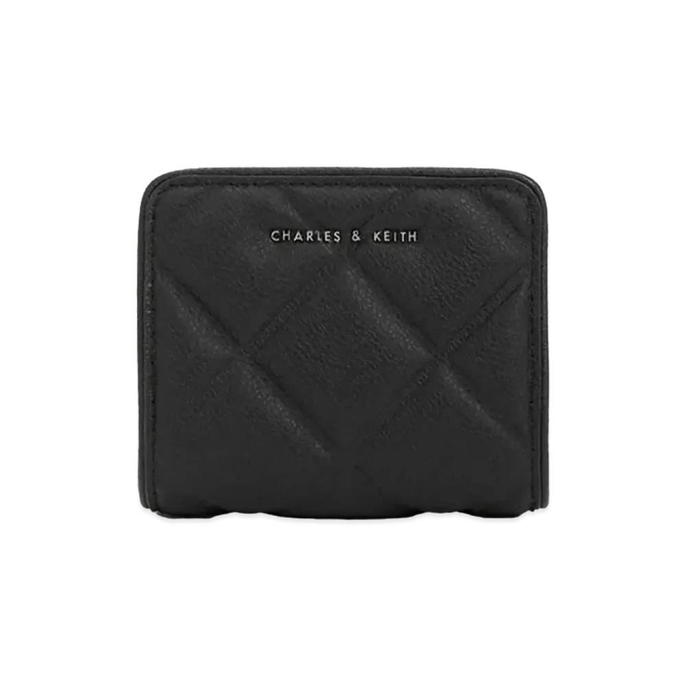 CHARLES & KEITH Anwen Quilted Zip Around Wallet "Noir"