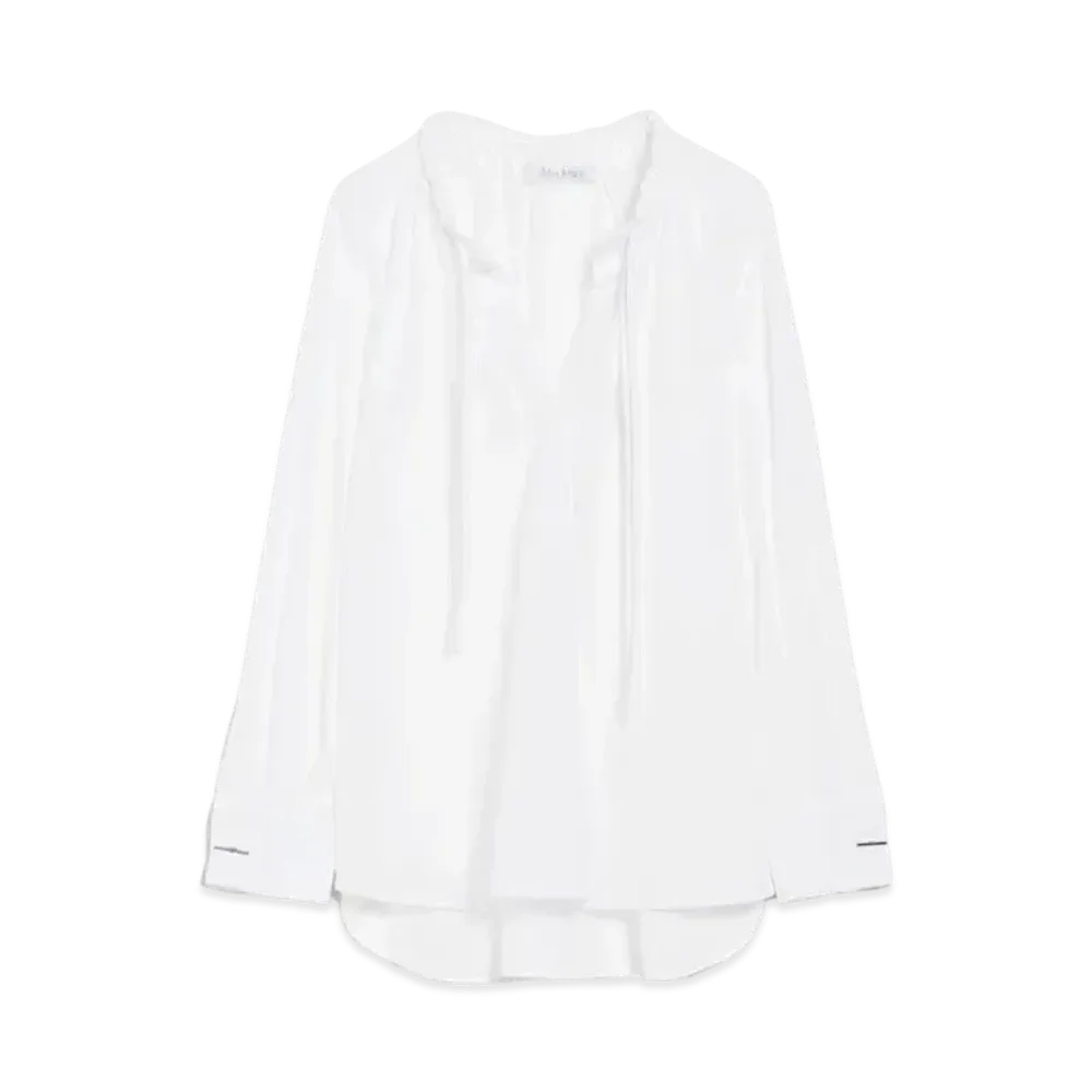 Max Mara Ario Pure Cotton Poplin Oversized Shirt "Optical White"