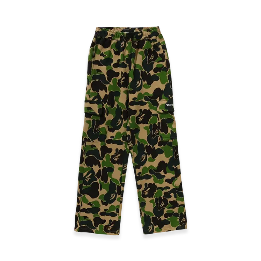 A BATHING APE Ladies Abc Camo A Bathing Ape Logo Straight Sweat Pants "Green"